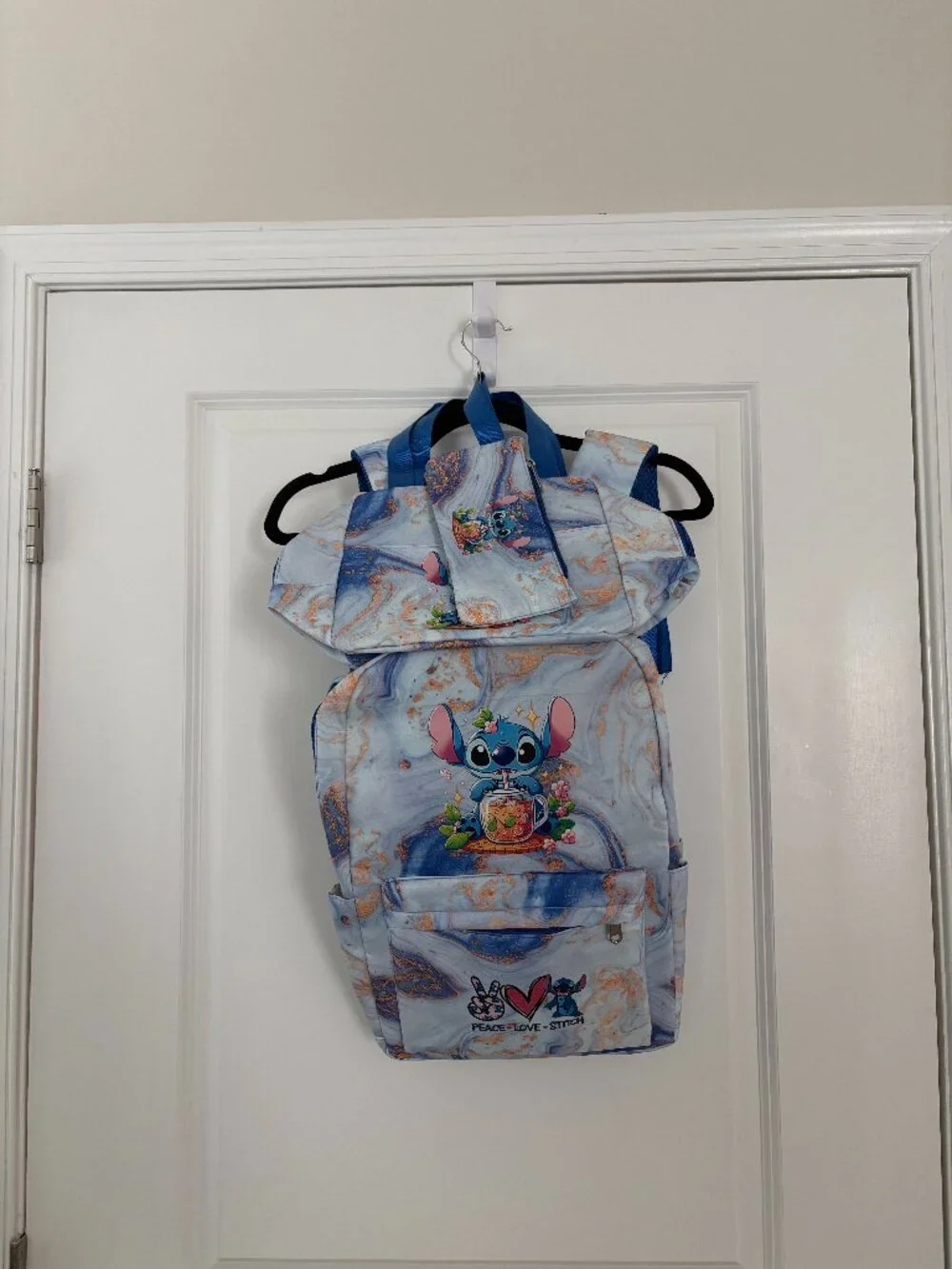 Disney Lilo & Stitch Themed Multi-Piece Blue Tie-Dyed Schoolbag Set